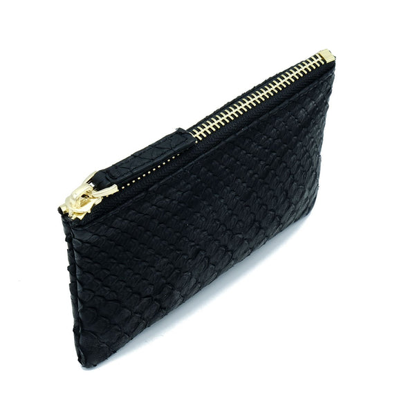 Snakeskin & Python Black Coin Purse or Zip Pouch | Urban Story