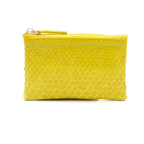 Snakeskin & Python Yellow Coin Purse or Zip Pouch | Urban Story