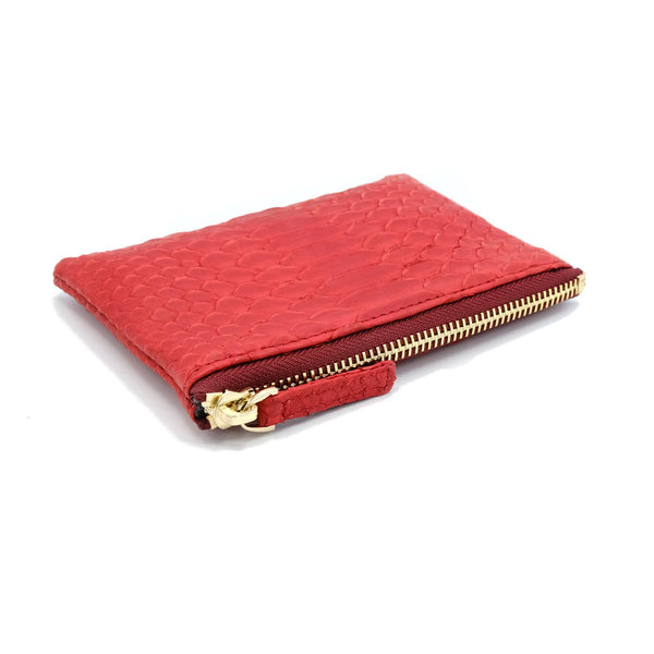 Snakeskin & Python Red Coin Purse or Zip Pouch | Urban Story